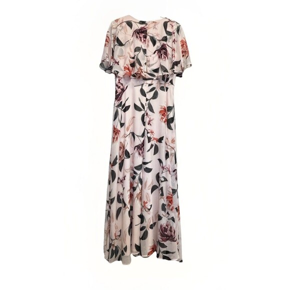 Calvin Klein Maxi Dress White Pink Floral Flutter Sleeve Size 8 Coquette - Picture 3 of 9